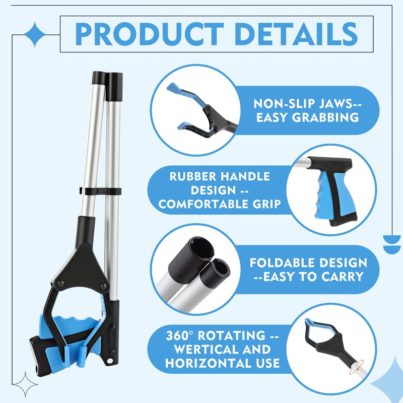 Ctosree 8 Pack 32" Trash Grabber Reacher Tool for Elderly,