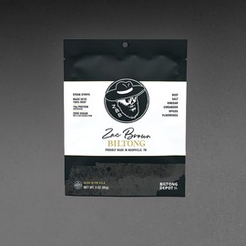 Zac Brown Biltong 3oz Bundle (3oz, pack of 3): Naturally Dried Steak Strips, 100% Beef, High in Protein