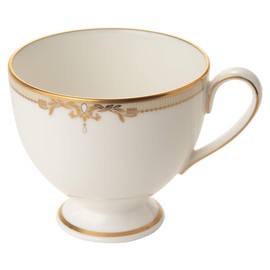 Narumi 51060-2491 Cup Saucer, Fine Pearl Accent Arabesque Gold, Gold, 7.4 fl oz (210 cc), Coffee, Made in Japan