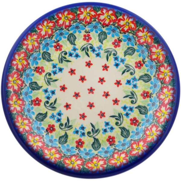 Authentic Polish Pottery Lunch Plate Signature UNIKAT in Lush Tropics