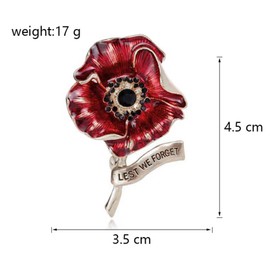 Poppy Badge and Lapel Pins, Brooches for Women, Poppy Pin Scarf, Hat Lapel, Versatile Brooches for Women, Memorial Day Brooch, Poppy Brooch Metal, Metal