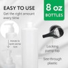2 Pack Refillable 8oz Plastic Pump Dispenser Bottles, Pump Dispenser
