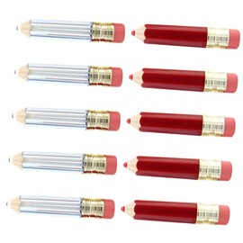 Outanaya 10pcs Lip Balm Containers Pencil Shape Empty Lipstick Tubes Transparent for Lip Gloss Easy Identification Labels Travel Friendly