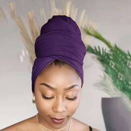 Hijab Scarf for Women Soft Muslim Hijabs Head Wrap Scarves Fashion Long Hair Shawls Stretchy Muslin Headscarf Purple