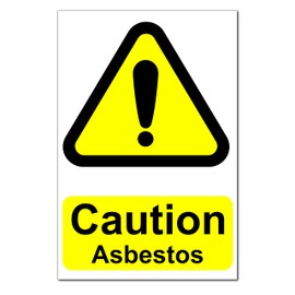 Caution Asbestos Warning Stickers x10 Peel and Stick 100mm x 66mm Safety Sign – Durable, Laminated Hazard Label for Workplace, Construction, and Renovation Safety