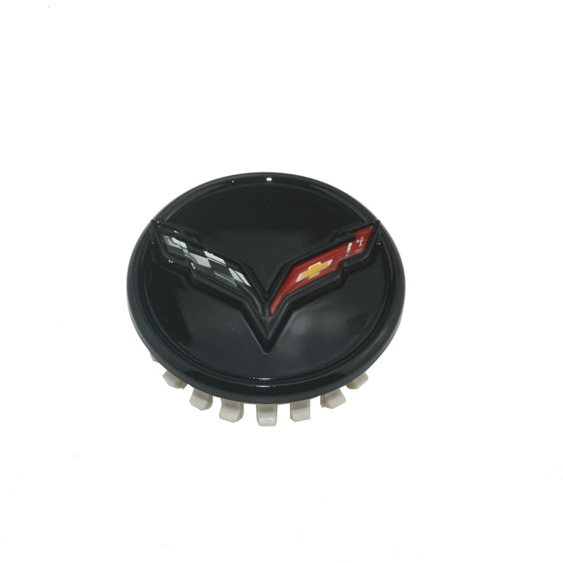 1Pc 2014+ C7 Corvette Stingray Center Caps w/Crossed Flag Logo