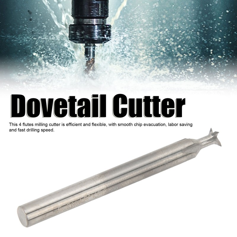Dovetail End Mill Cutter High Hardness Alloy 5mm 4 Flutes