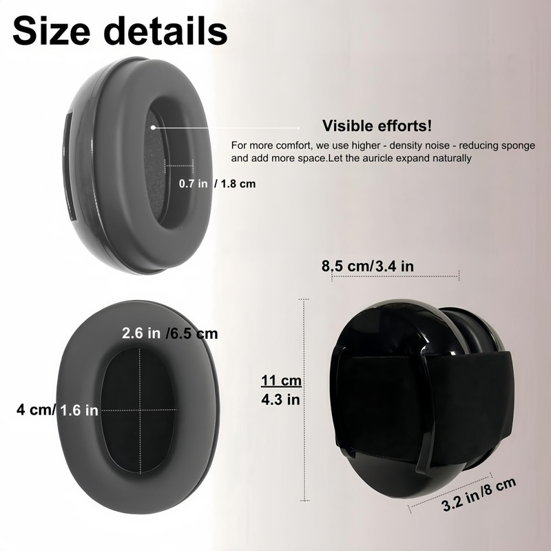Noise Reduction Ear Muffs, Sound Proof Ear Protection, Earmuffs for