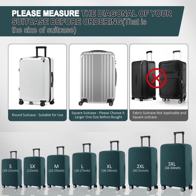 RainVillage Travel Luggage Cover - Scratch-Resistant Fit 19-33 Inch, Avocado
