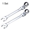 HARFINGTON 2pcs Flex-Head Ratcheting Wrench 18/19mm 180° Rotating Head Metric
