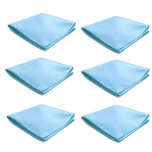 FOMANN Mens Pocket Squares Handkerchief 6 PK Wedding Party Solid