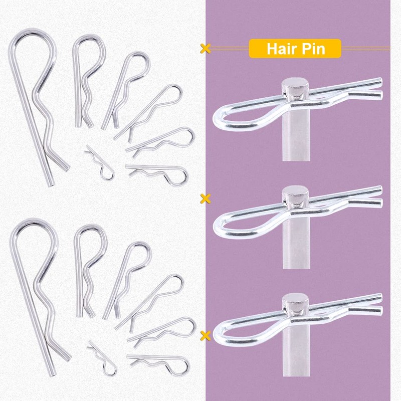 Swpeet 110Pcs 304 Stainless Steel Cotter Pin Hair Pin Hitch
