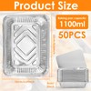 50Pcs Disposable Aluminum Foil Pans with Lids, 100ml Aluminum Foil