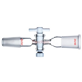 Deschem 24/40,Glass Adapter,with Ground Cone & Scock,PTFE Stopcock,Lab Valve