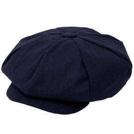 Gorra para hombre, 100% lana de invierno, súper grande, para chofer de Newsboy, Azul marino/flor y brillo, Talla única
