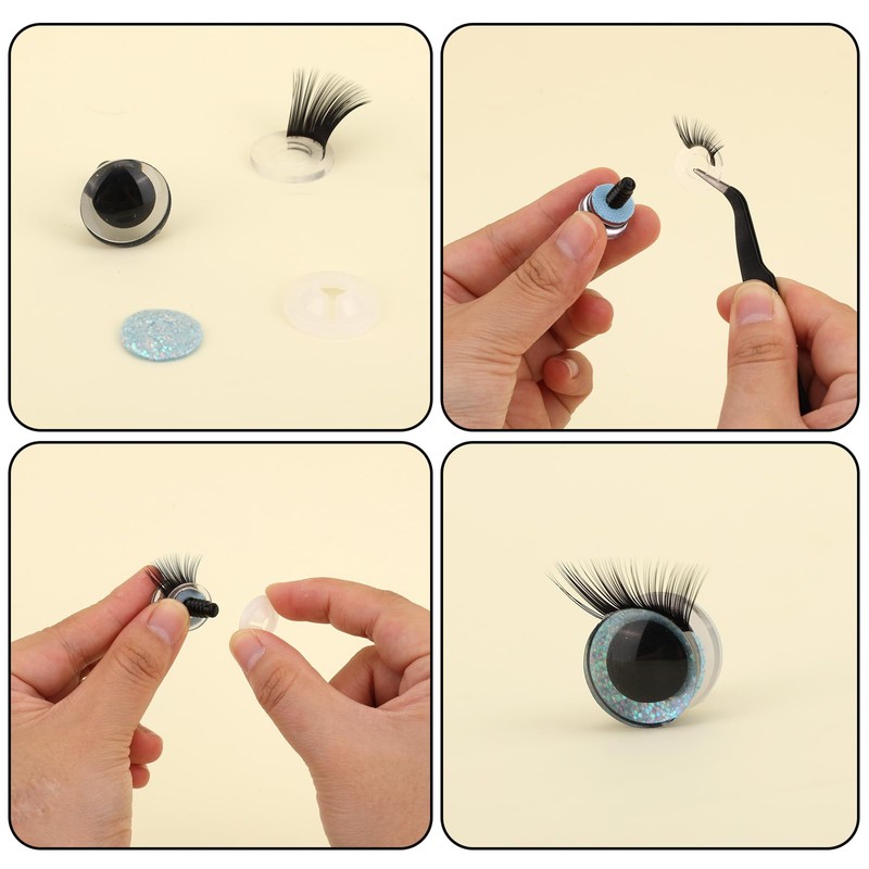 20pcs Doll Eyelashes, 5 Sizes Safety Eyelash Doll Lashes for