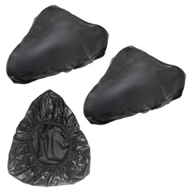 SYF-UN 3 Pack Waterproof Bike Seat Rain Cover, Water and Dust Resistant Bike Saddle Cover with Elastic, Water Proof and Dust Proof, for Journey and Travel, Black