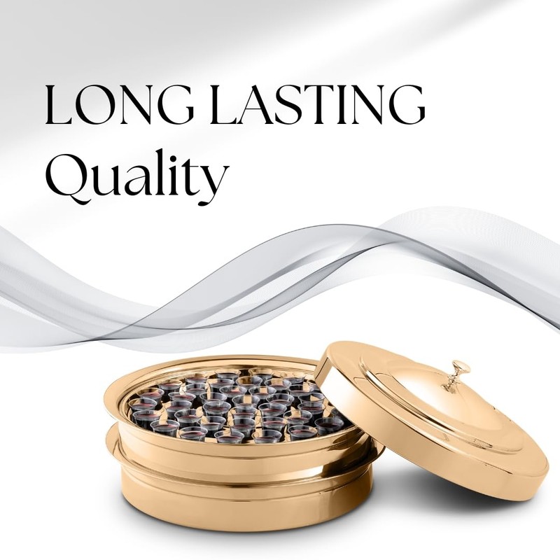 Steadfast Selections - (Bread Tray) Premium Gold Communion Trays for