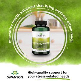 Swanson Swanson Ashwagandha Powder Supplement-Ashwagandha Root & Aerial Parts Supplement Promoting Stress Relief & Energy Support-Ayurvedic Supplement for Natural Wellness (100 Capsules, 450mg Each)