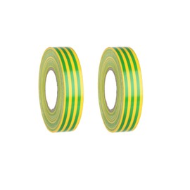 Masterpart 33 Metre Green/Yellow Earth Electrical PVC Insulating Tape 19mm x 33m Pack Of 2