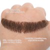 Realistic Mustache Human Hair, Handmade Fake Beards with Invisible Soft