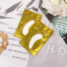 50 Pairs of Eye Pads for Eyelash Extensions, Lint-Free Eye Gel Patch, Hydrogel Eye Pads, Professional Lint Free Eye Gel Patch for Eyelash Extensions, Eyelashes (Willowleaves Gold)