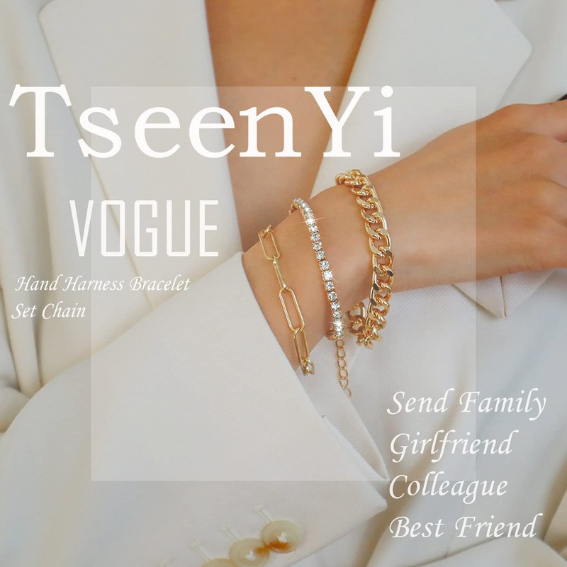 TseenYi Layered Circles Bracelet Anklet Double Layer Beads Chain Circle