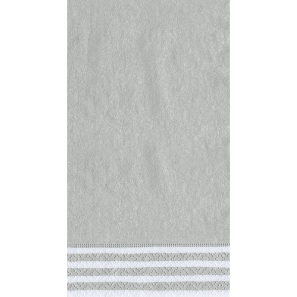 Caspari Entertaining Stripe Border Paper Guest Towels, Silver, 15-Pack