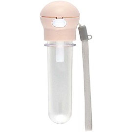 Skater PSHC5S-A Plastic Bottle Cap, Straw, One Push Open, with Case, 16.9 fl oz (500 ml), 11.8 fl oz (350 ml), Dull Pink, Attachment Cap, One Touch