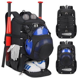 Baseball Bag Large Capacity Softball Bags for Adult Youth Baseball Backpack with Shoe Compartment Water Resistant Softball Bat Bag for T-Ball & Softball Equipment