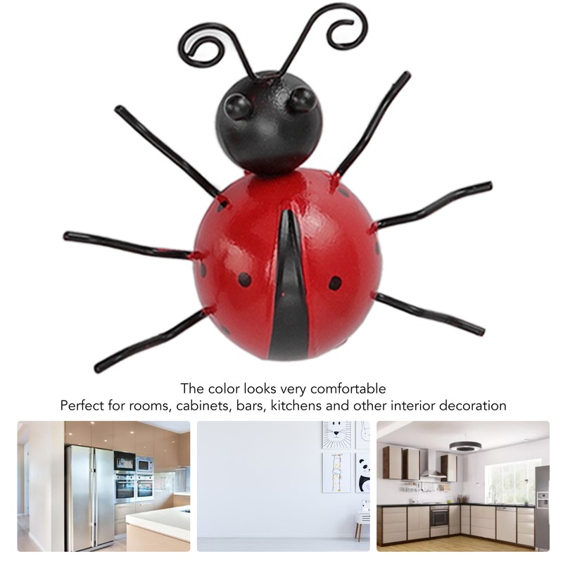 4Pcs Ladybug Wall Decoration Iron Ladybug with Black Spots Ladybug