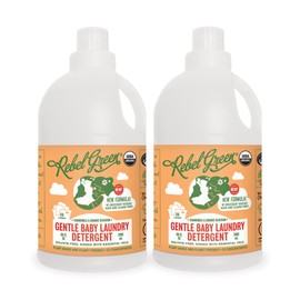 Rebel Green Organic Baby Laundry Detergent - Natural Laundry Soap - Liquid Laundry Detergent - Gentle Laundry Detergent - Chamomile & Orange Blossom Scent - (68 Load Bottles, 2 Pack)