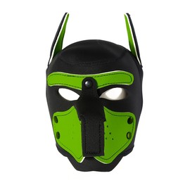 Pup Hood, Pup Play Hood, Removable Dog Full Face Pup Hood (Green)