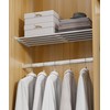 FIRJOY Expandable Wall-Mounted Closet Shelf Organizer, Adjustable Storage Rack, Heavy