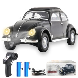 Kodbiby Remote Control Car, 1:16 Scale Classic Beetle 1950 Model Toys Car for Kids, 2.4GHz 4CH RC Cars Rear Wheel Drive with LED Ligjhts and Rechargeable Battery, Birthday for Boys Girls