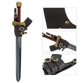 Leather Medieval Sword Frog Middle Ages Sword Holster,Vikings SCA Pirate Sword Sheath Dagger Holster,Adjustable Renaissance Sword Case for LARP Knight Warrior Pirate Cosplay