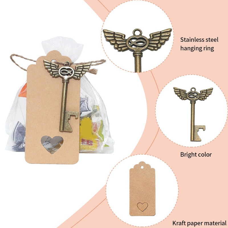Key Bottle Opener Vintage DIY Exquisite Elegant Angel Wing Key