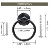 Bonsicoky 12Pcs Round Ring Drawer Pulls Matte Black Ring Handle