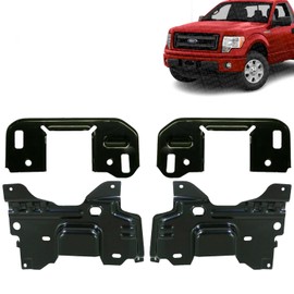 Vantage Auto Parts - Front Bumper Mounting Plate Brackets & Retainer Brace Right Passenger & Left Driver Side Compatible with Ford F-150 2009-2014 | Direct Replacement | Steel | FO1066180 FO1067180