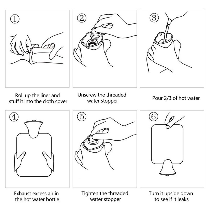 OLIVIA ROCCO Hot Water Bottle with Soft Fleece Cover Large