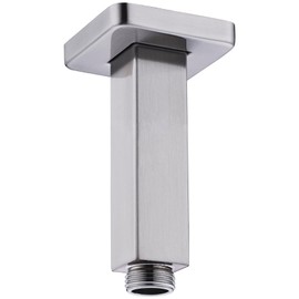 Square Shower Arm, BSTIIU 4 Inch Ceiling Mounted Shower Extension Arm with Flange, Male NPT 1/2 Inch, Brushed Nickel