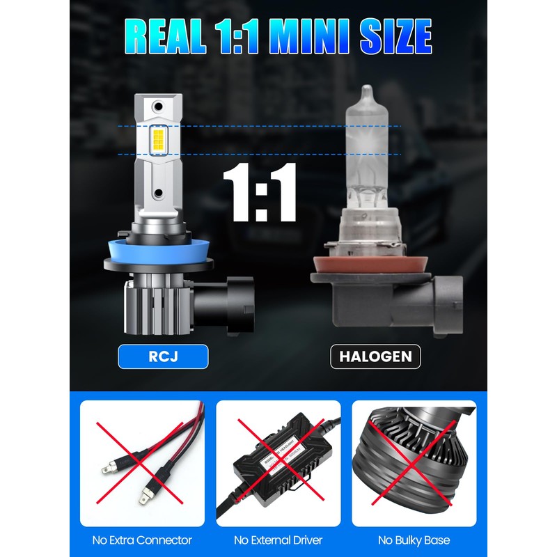 H11 Bulbs, H8 H9 Fog Light Bulbs 16000LM Super Bright