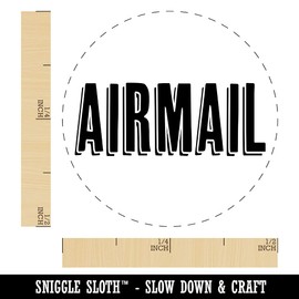 Airmail Fun Drop Shadow Text Self-Inking Rubber Stamp Ink Stamper for Stamping Crafting Planners - 1/2 Inch Mini - Blue Ink