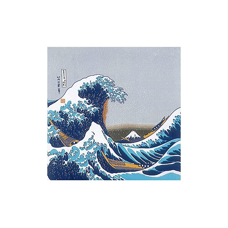 三陽商事 丹後ちりめん 浮世絵ふろしき(二巾) 北斎浪 58-2