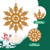 SULOLI 12PCS Glitter Snowflake Hanging Decorations(Copper)
