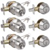 HOSOM 3 Pack Entry Door Knob and Single Cylinder Deadbolt