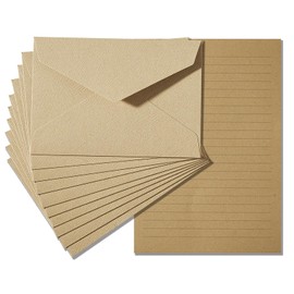Tuhangcc Stationery Writing Paper and Envelopes Set with Jute Rope 4 X 6 for Writing Letter, (20 Best Paper with 10 Heavyweight envelopes),by Better Gift Office Products (Grey)