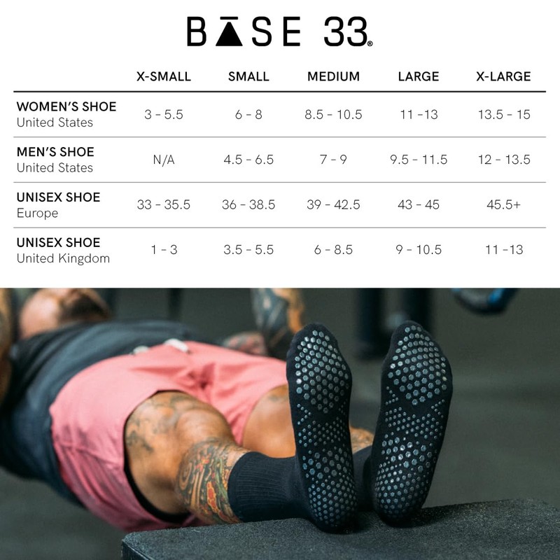 Base 33 - Calcetines de agarre para pilates, yoga, artes