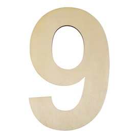 HILAZA 17 Inch Large Wooden Number 9, 1/4 Inch Thick Unfinished Blank Wood Number Slice Sign Board for Wall Decor, Craft, DIY Project, Birthday Wedding Party Decoration