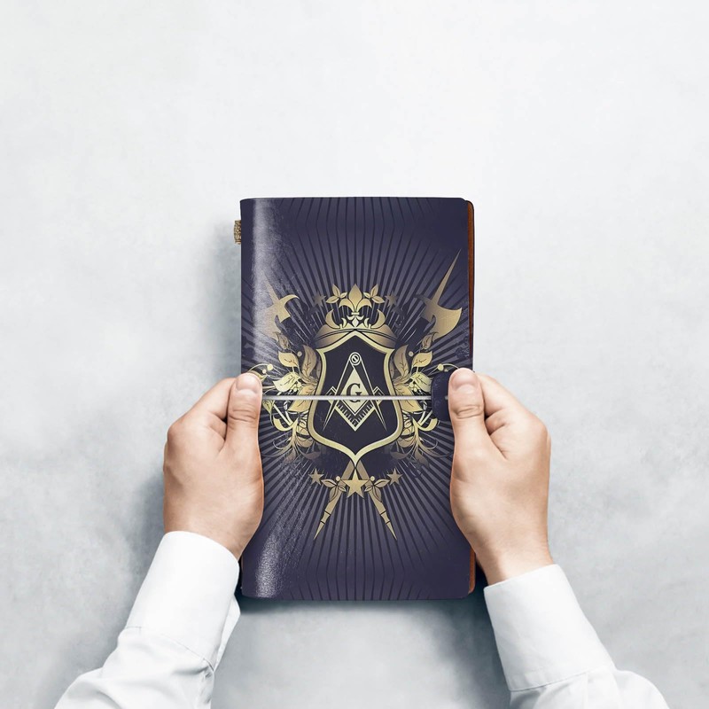 WHLBHG Freemason Gift Masonic Gift Freemasonry A6 Size Refillable Leather